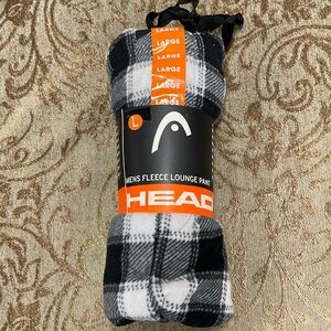 HEAD Men’s Plaid Fleece Lounge Pants Large NWT